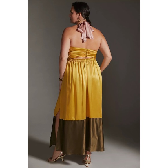 Anthropologie Silk Colorblocked Maxi Dress - Picture 8 of 12